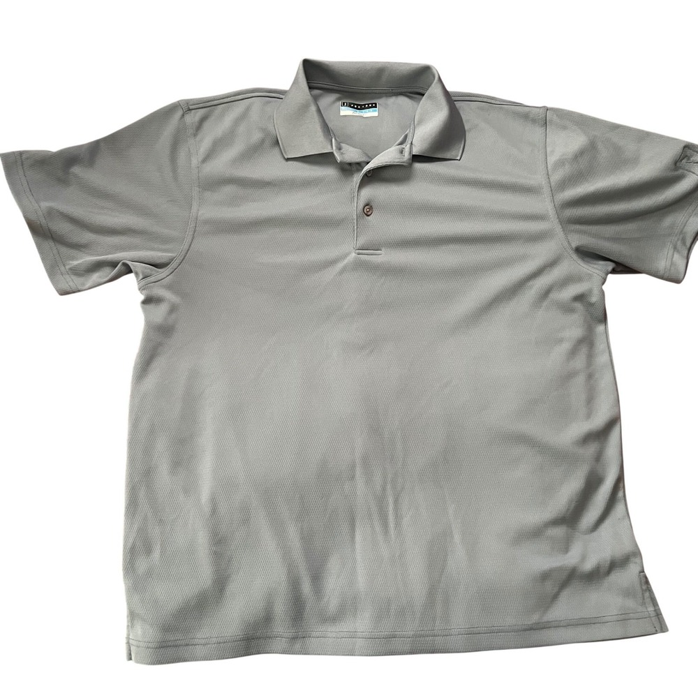 PGA TOUR Airflux Golf Polo Shirt Men's L G G Grey Short‎ Sleeve Performance